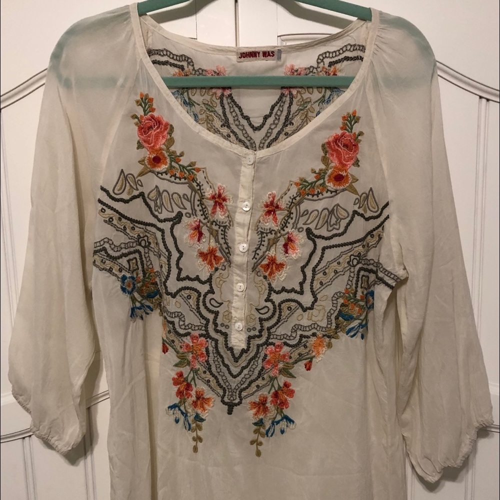 Johnny Was Embroidered Top